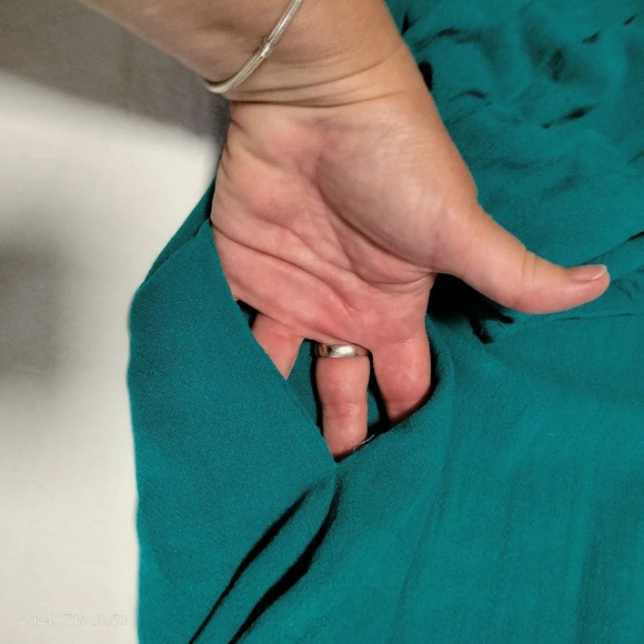 UMGEE SZ MEDIUM TEAL BOHO BEACH HIPPIE VIDE SHIFT DRESS - Picture 10 of 11